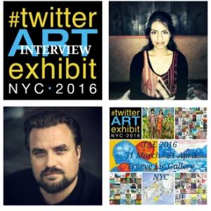 Carla Strozzieri participates in the Twitter Art Exhibit, 2016, in New York City. 