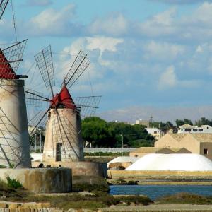 Italy. Sicily, Trapani blue salt