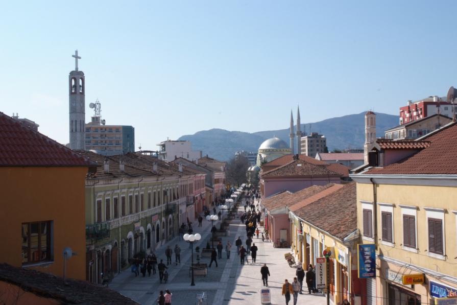 City center in Shkoder,Albania