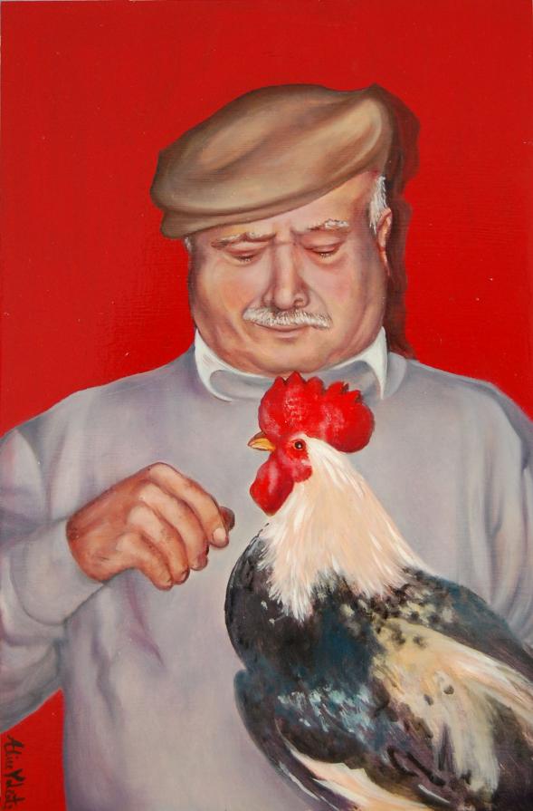 Uomo con gallo