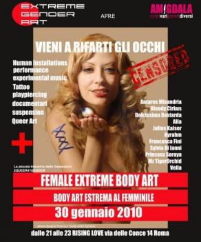 Female Extreme Body Art - 30 gennaio 2010 - Performance Art Festival ideato e creato da Kyrahm e Jul