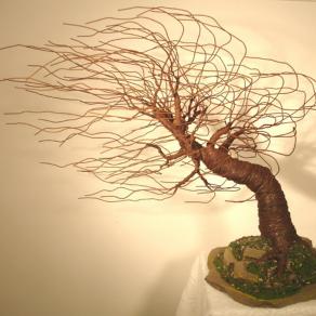 MIGHTY WIND SWEPT - Wire Tree Sculpture