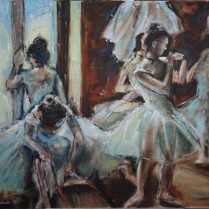 Ballerinas according by Degas