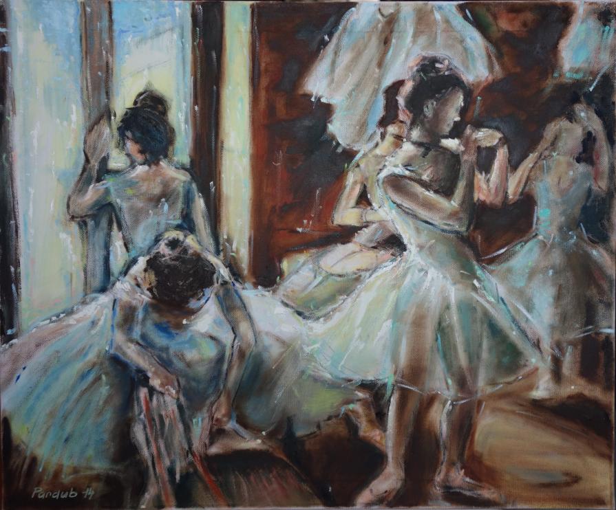 Ballerinas according by Degas