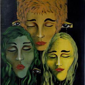 L'INDIFFERENZA   olio su tela 50 x 70  1987