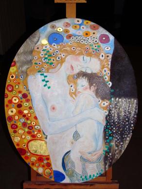 Maternità (copia de "Le tre età" di G. Klimt)