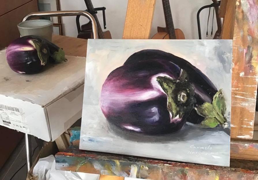 Melanzane  olio su tavola  24 x 19 cm