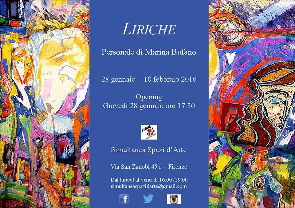 "LIRICHE" exhibition of Marina Bufano at SIMULTANEA SPAZI D'ARTE-FIRENZE