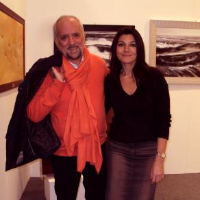 Io con l'amico artista Athos Faccincani in visita al mio stand ad ArteCremona 2012