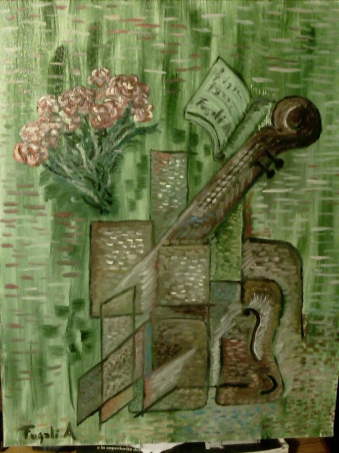 Rose e Violino (omaggio a Picasso)