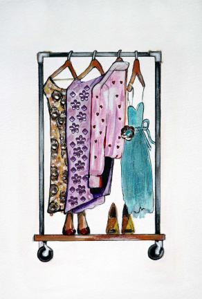 Hanging Clothes Illustration