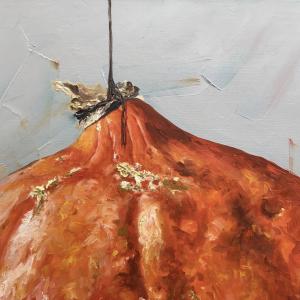 Appesa a un filo olio su tela 80 x 80 cm