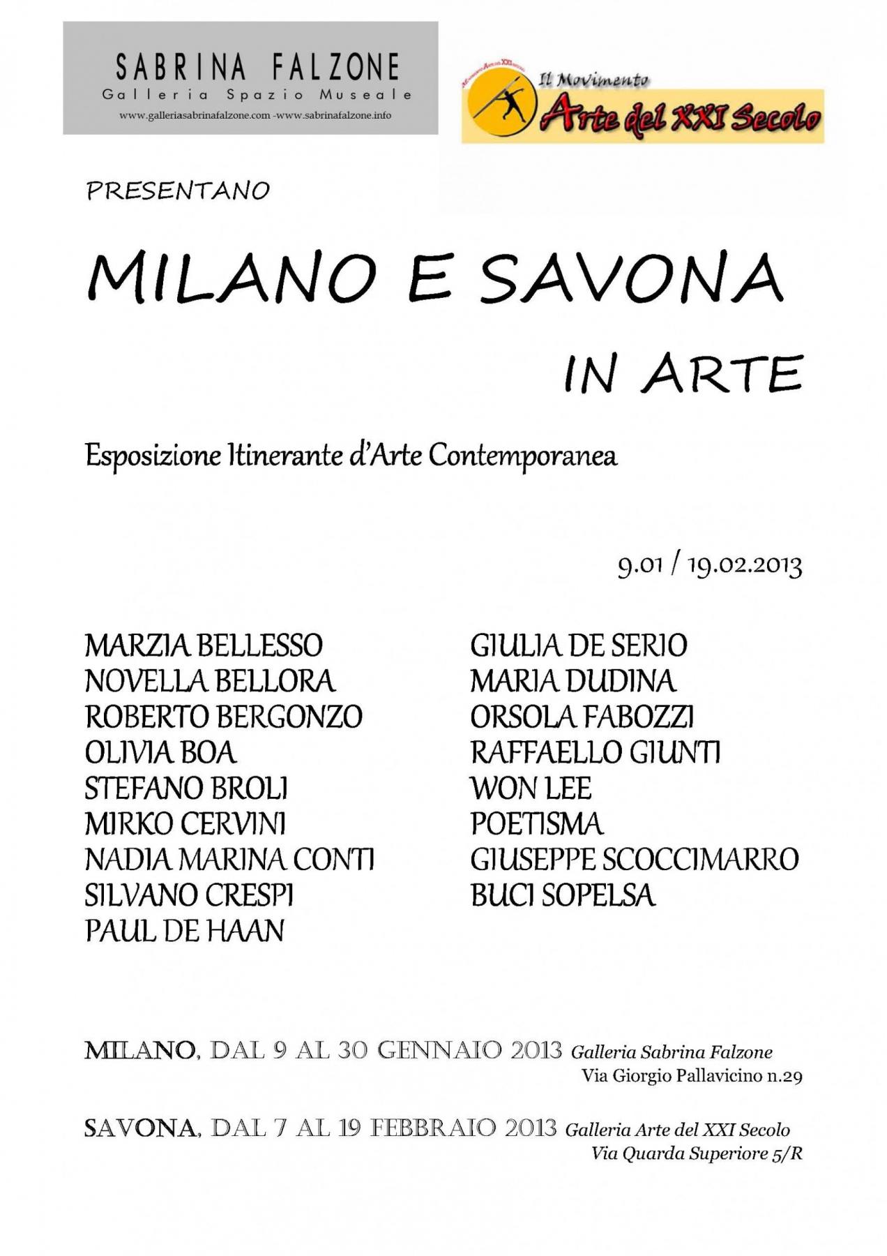 Milano e Savona in Arte