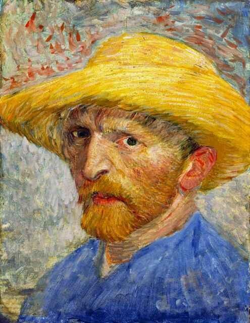 Contemplating van Gogh - Self-Portrait with Straw Hat