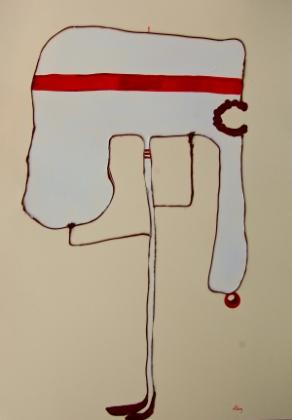 red  blind and furios  mixed media on paper cm 70 x 50 2013-1.jpg