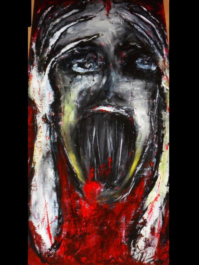 -The Scream- Acryl auf Leinwand,100 x 40 cm