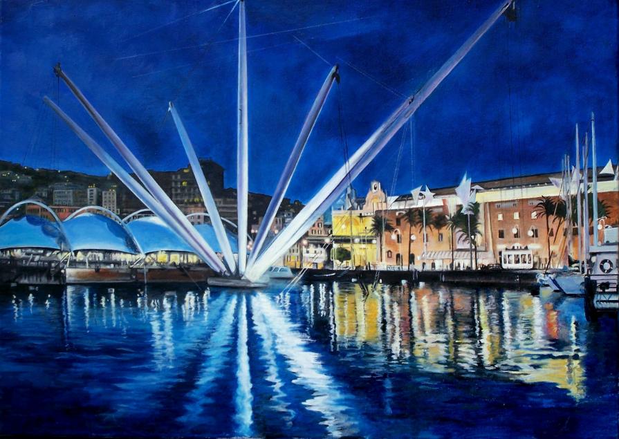 "Notturno al Porto Antico di Genova"