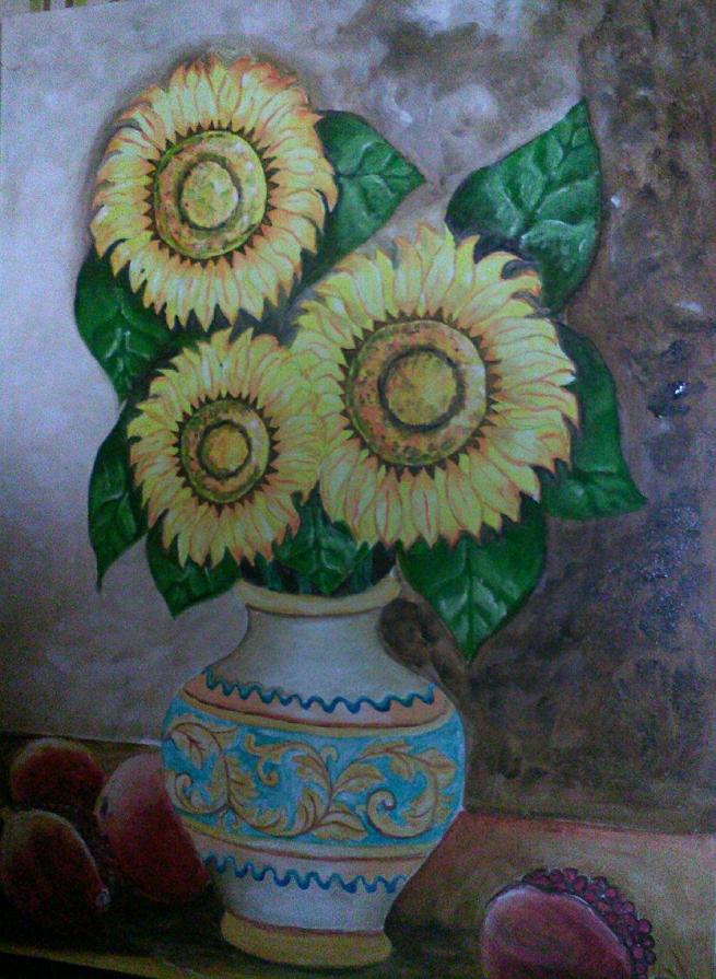 Liliana Cirincione (Italia) - Girasoli - olio su tela 50 x 70