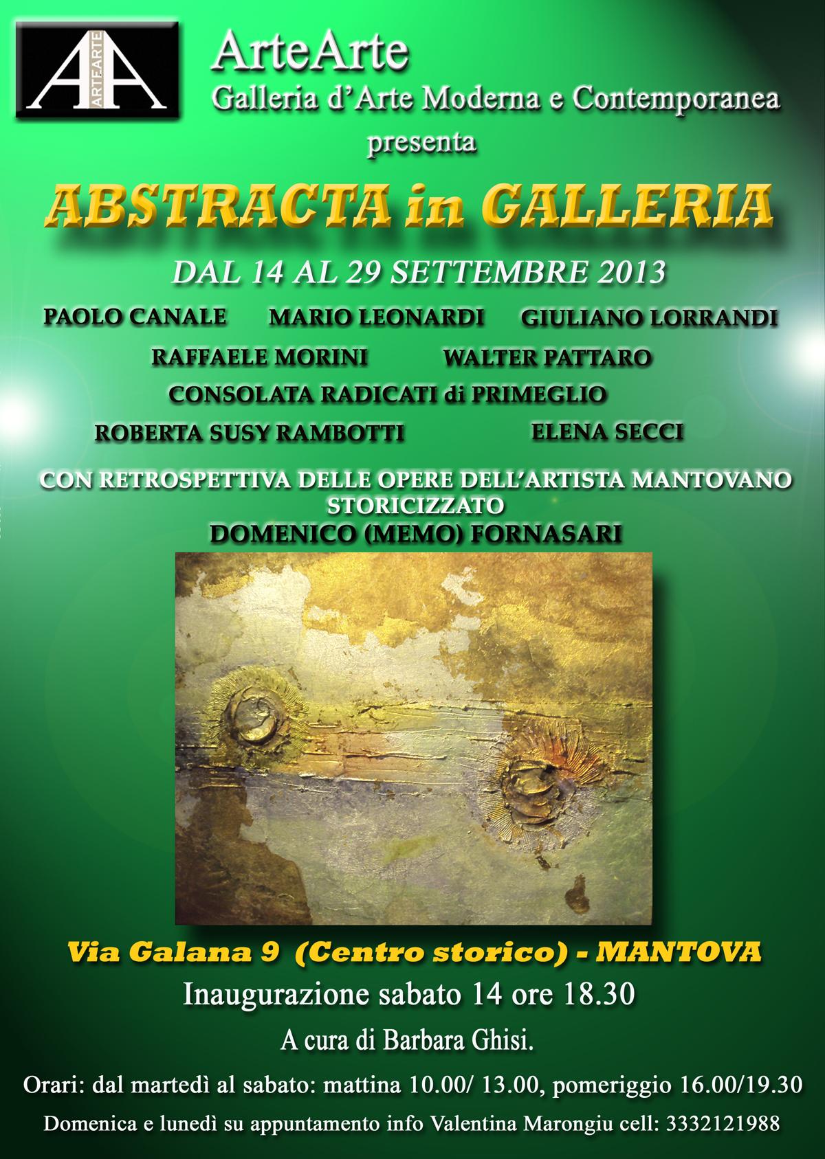 "Abstracta in Galleria" collettiva alla Galleria ArteArte a cura di Barbara Ghisi