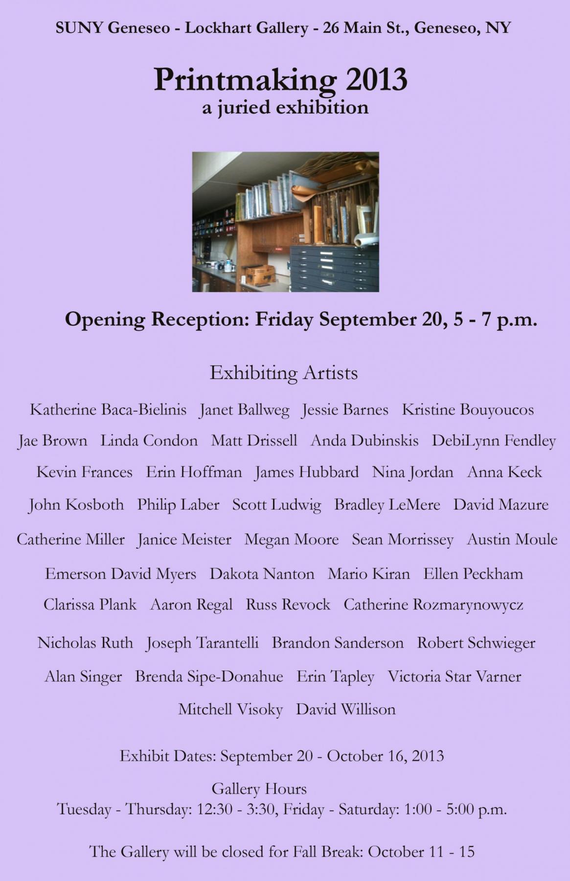 Annual Juried Printmaking Exhibition