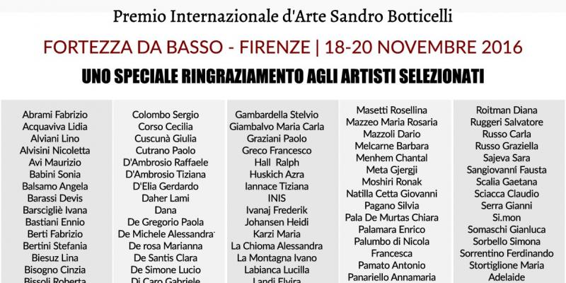 Arte Firenze 2016 Premio Internazionale d' Arte Contemporanea Sandro Botticelli