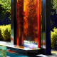 Fountain Sculpture Design- oxidized steel and black granite