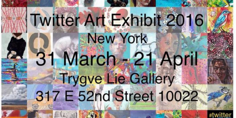 Carla Strozzieri participates in the Twitter Art Exhibit, 2016, in New York City. 