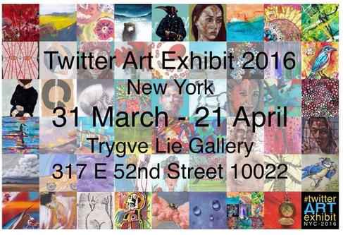 Carla Strozzieri participates in the Twitter Art Exhibit, 2016, in New York City. 