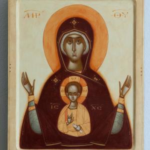 Maria Theotokos Orante and Jesus bambino