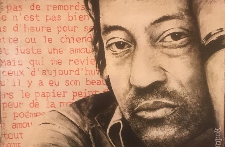 "Serge Gainsbourg" cm 50X38, acrilico su legno