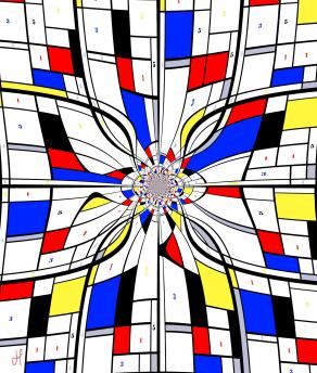 Paint by Number Fractal. Mondrian School of Art