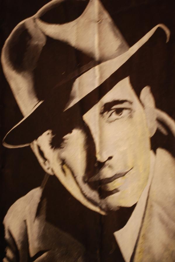 humphrey bogart  -  tempera acrilica  su lamiera arrugginita 