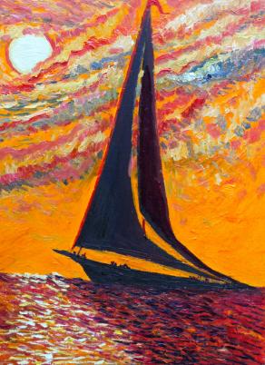 "Sailing on a sunset"