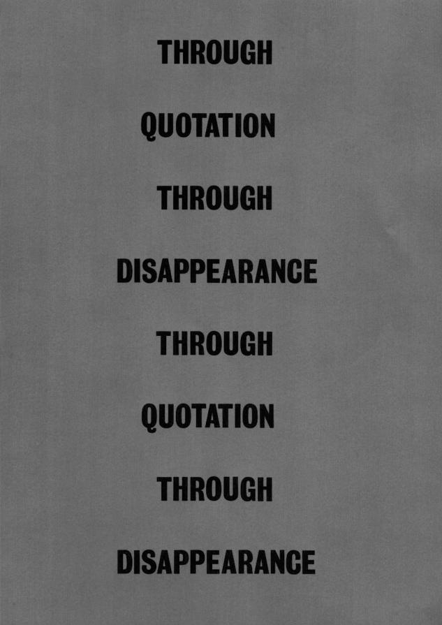 Disappearance Through Quotation