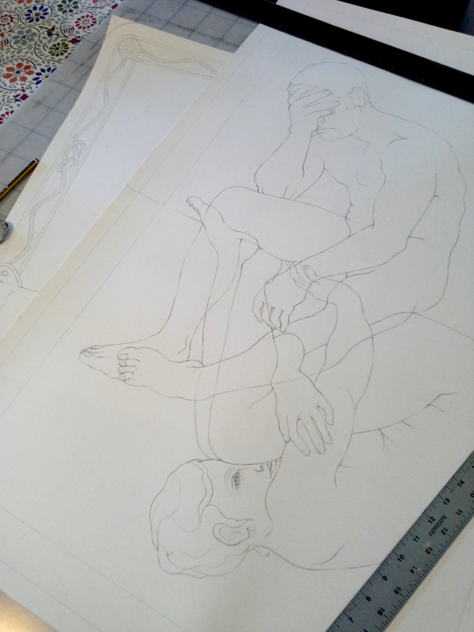 Gender Card in process sketch