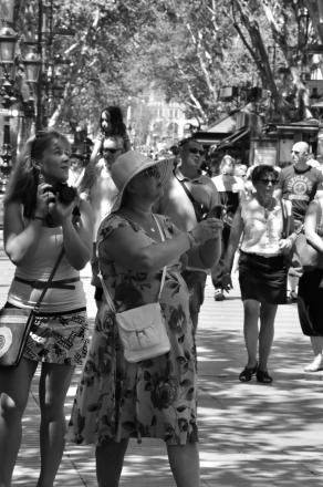 Tourists in Barcelona