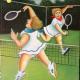 Salvo Lombardo - Le tenniste - olio su tela - 60 x 80