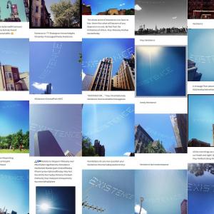 'Existence or Nonexistence', from the project 'Severe Clear'; skywriting images posted to social media by people across New York City on Memorial Day Sunday