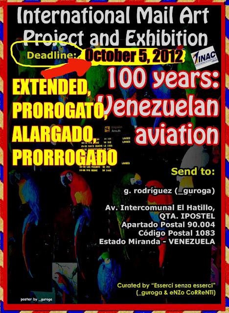 INTERNATIONAL MAIL ART PROJECT   AND EXHIBITION   "100 YEAR: VENEZUELAN AVIATION" 