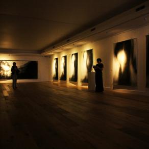 Drawings displayed in Equus gallery with special lighting effects