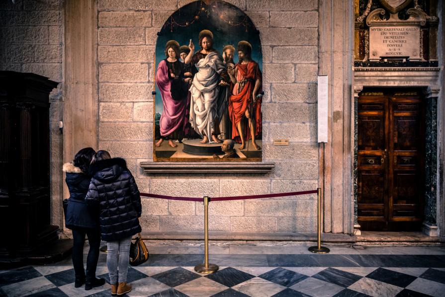 Girolamo da Cremona: Cristo benedicente con Santi (1474); Viterbo Cattedrale di San Lorenzo