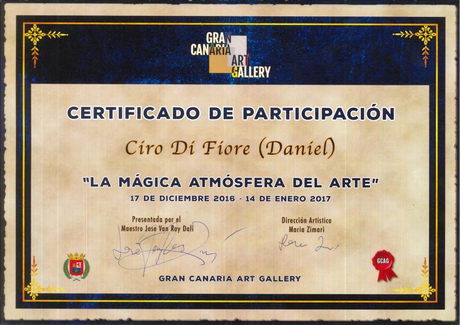 Certificate of Merit received from JOSE’ VAN ROY DALI’