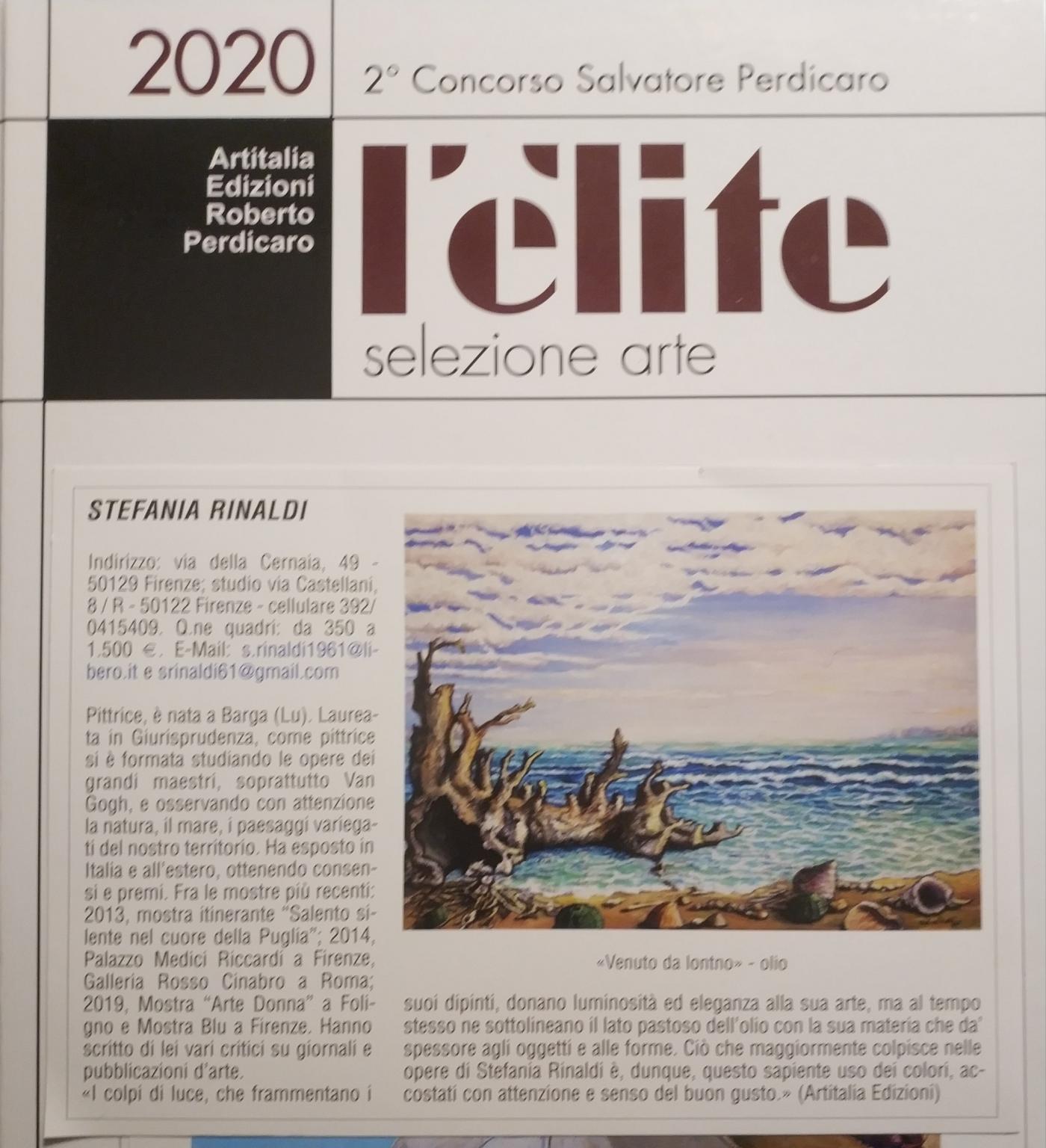  Catalogo di opere  artistiche L'Elite- SELEZIONE ARTE 2020,Artitalia edizioni R.Perdicaro