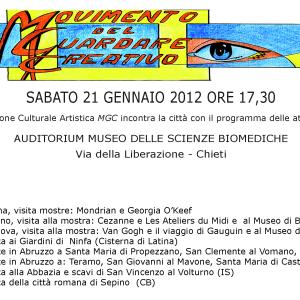 Invito alla Presentazione Programma 2012 da parte dell'Ass. Culturale M.G.C. 