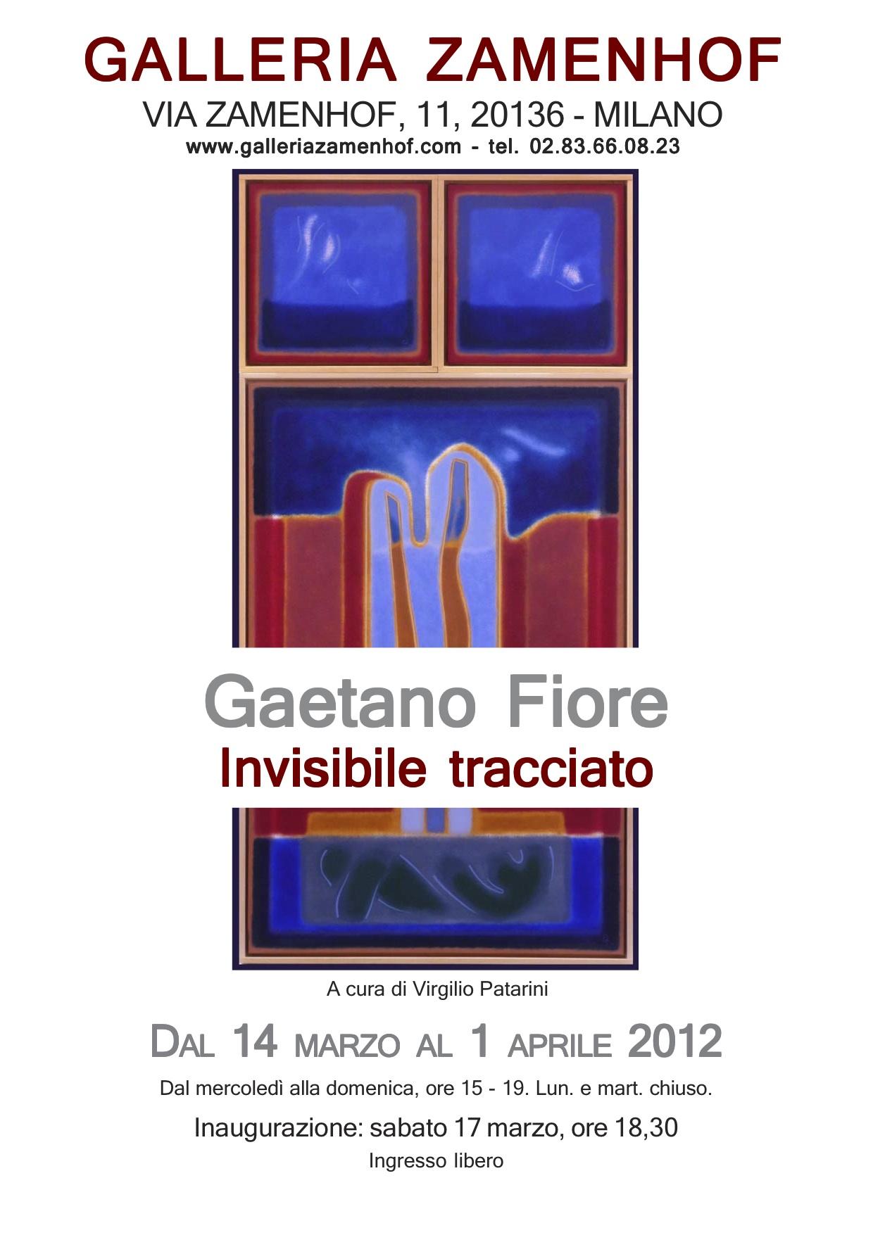 Gaetano Fiore "invisibile tracciato"