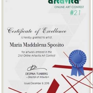 Certificato: Artavita ONLINE ART CONTEST#21