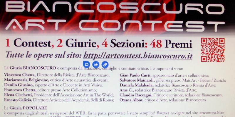 Biancoscuro "Art Contest" ... tra i vincitori a Pavia ... 