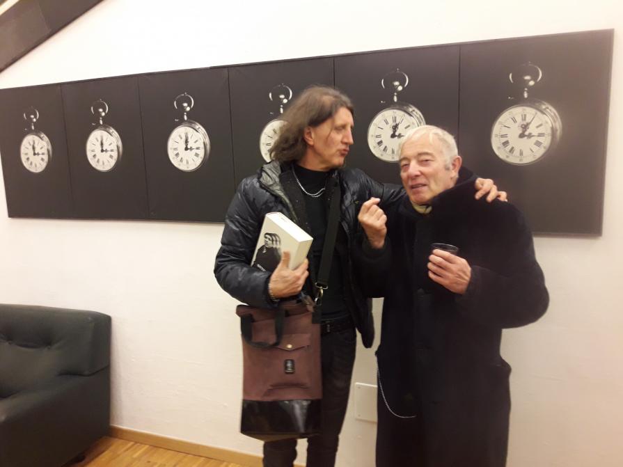 Francesco Lussana con Elio Mariani alla Galleria Clivio Milano