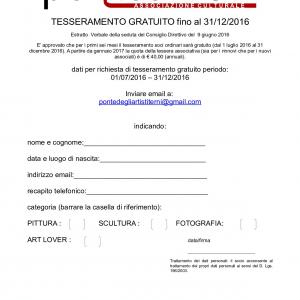 PROGRAMMA ATTIVITA' OTTOBRE 2106 - GIUGNO 2017 - CAMPAGNA DI TESSERAMENTO GRATUITO FINO AL 31/12/2016