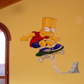 Bart Simpson sul muro della stanza di Stefano.